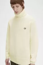 Fred Perry Knitted Roll Neck Men’s Jumper Beige | VUJLQ3016