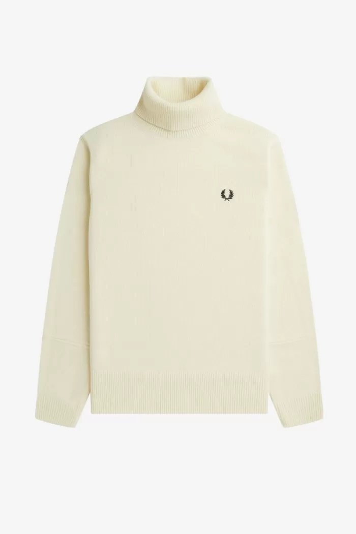 Fred Perry Knitted Roll Neck Men’s Jumper Beige | VUJLQ3016