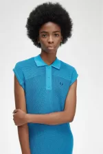 Fred Perry Knitted Shirt Women’s Dress Cyber Blue | BFMIQ7639