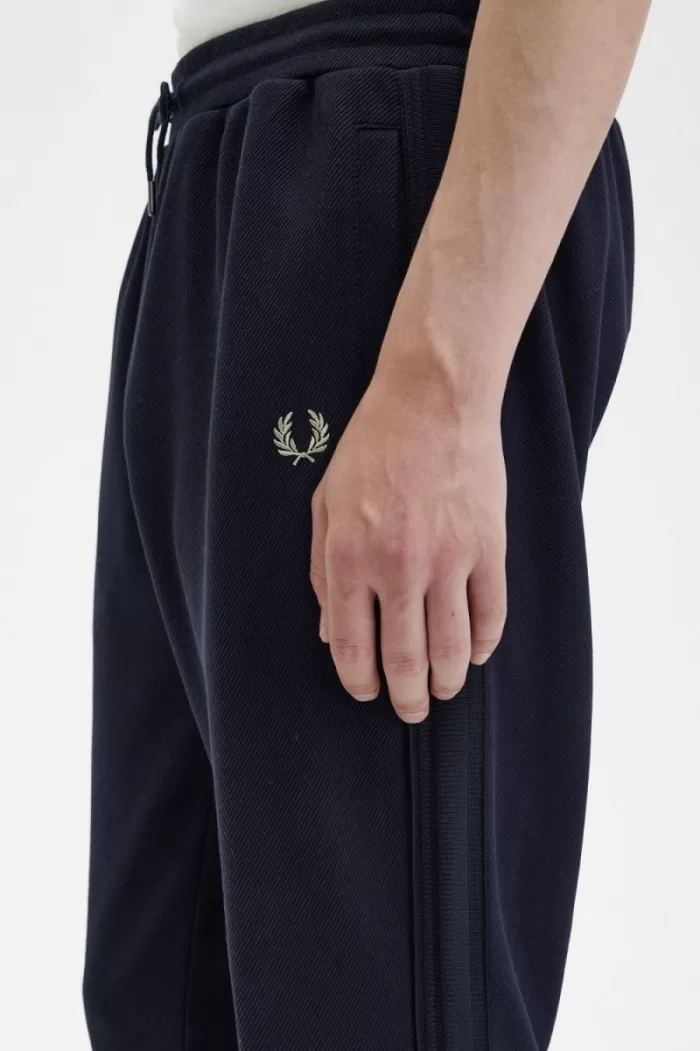 Fred Perry Knitted Taped Track Men’s Pants Navy | QYFUN6842