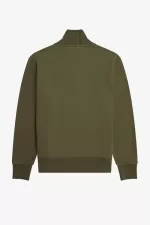 Fred Perry Knitted Trim Zip Neck Men’s Sweatshirts Uniform Green | GUAML4570