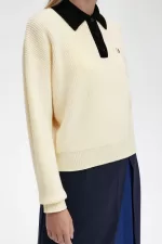 Fred Perry Knitted Women’s Shirt Beige | UQCFE5382