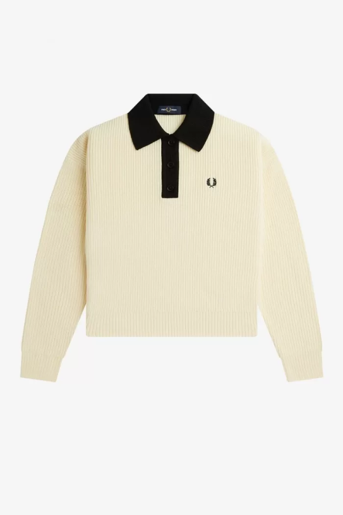 Fred Perry Knitted Women’s Shirt Beige | UQCFE5382