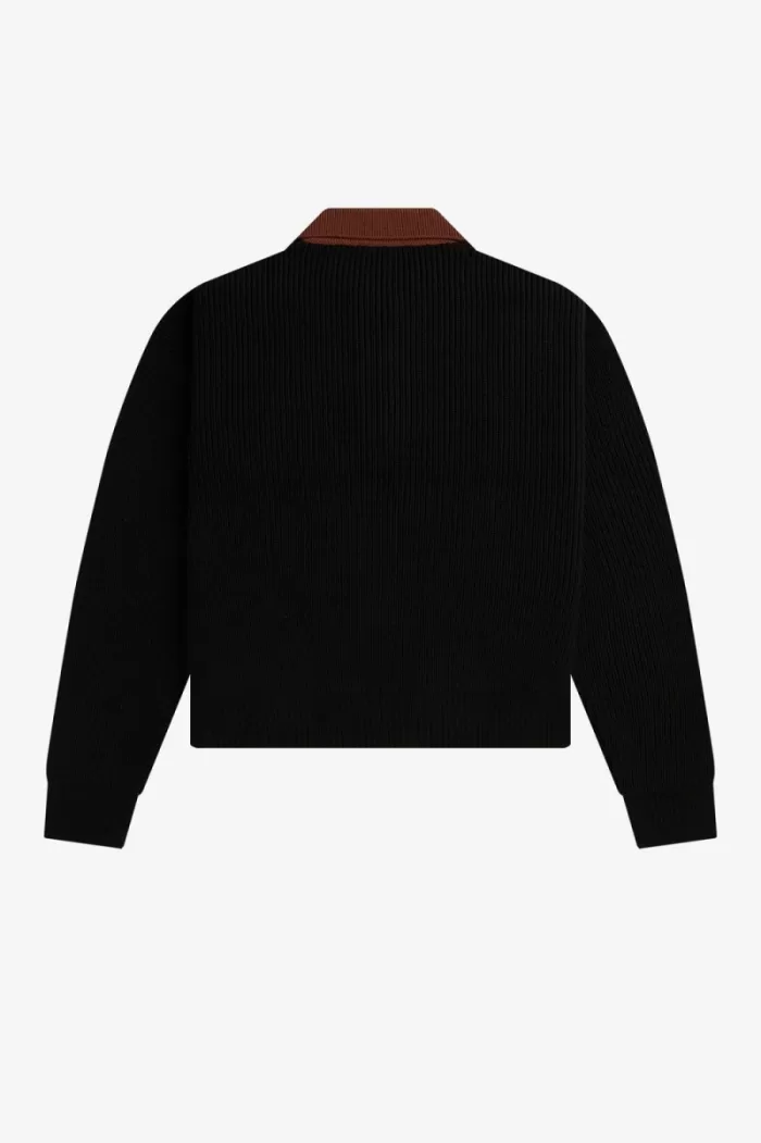 Fred Perry Knitted Women’s Shirt Black | OIPXJ2357