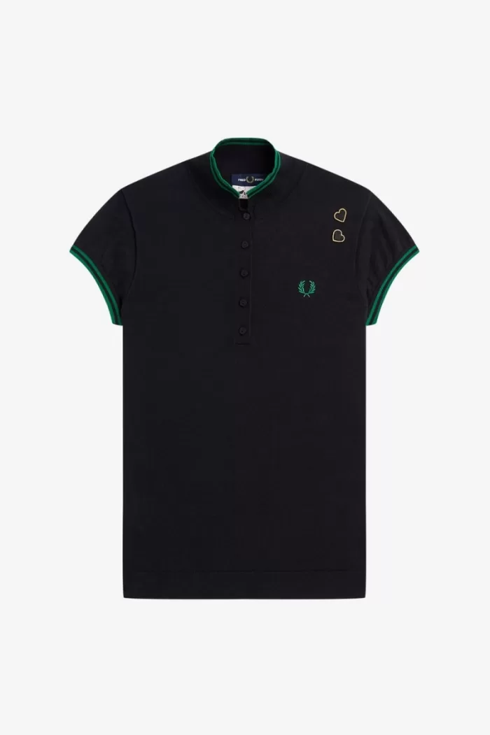 Fred Perry Knitted Women’s Shirt Black | XSPFC6920