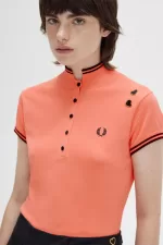 Fred Perry Knitted Women’s Shirt Coral Heat | UJYVC8094