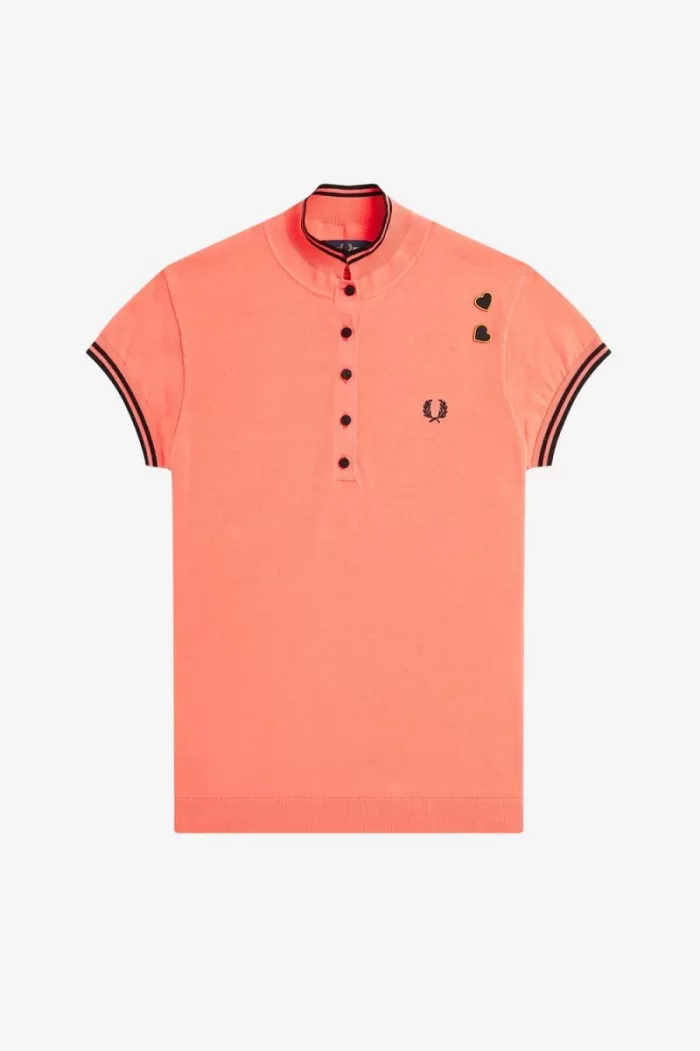 Fred Perry Knitted Women’s Shirt Coral Heat | UJYVC8094