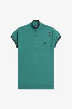 Fred Perry Knitted Women’s Shirt Deep Mint | FEPDB1890