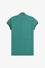 Fred Perry Knitted Women’s Shirt Deep Mint | FEPDB1890