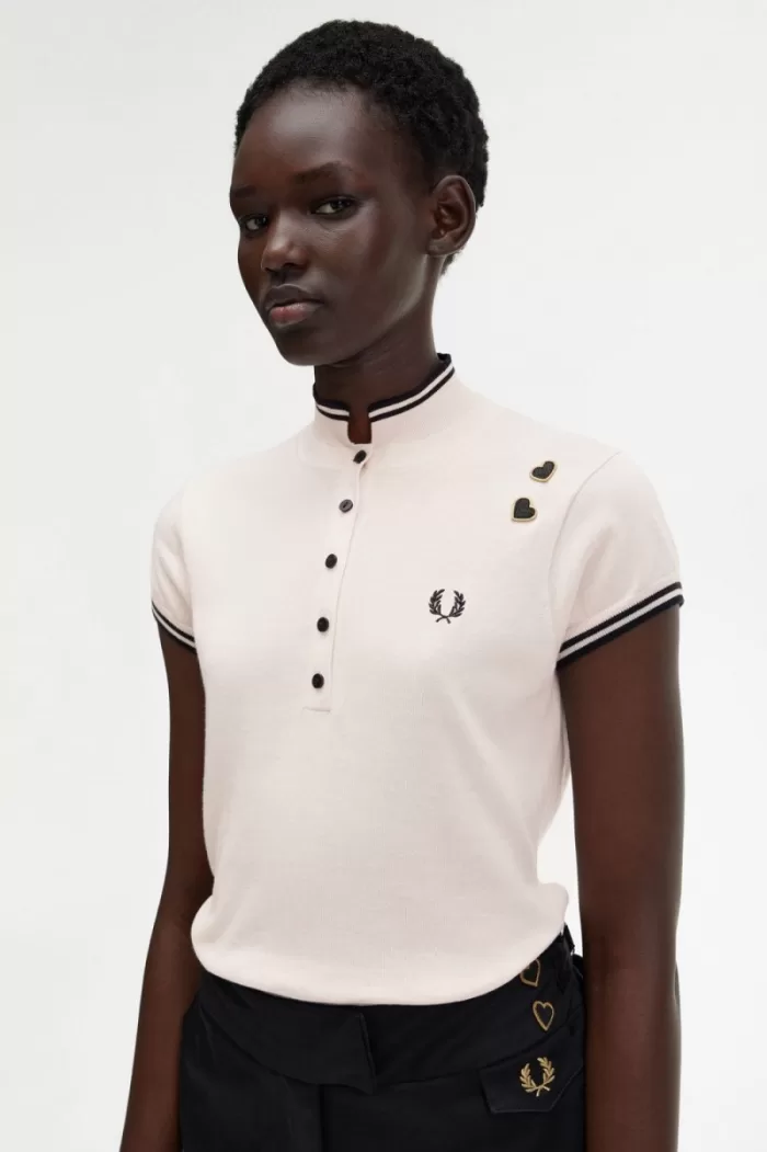 Fred Perry Knitted Women’s Shirt Milky Pink | PJNLT7925