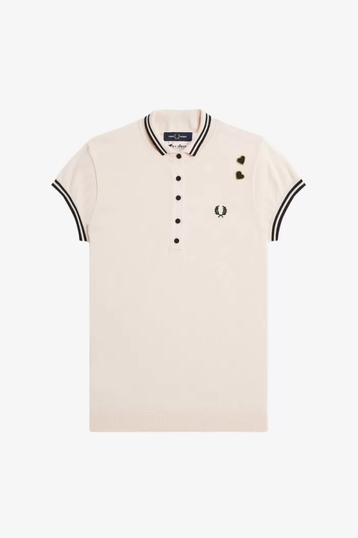 Fred Perry Knitted Women’s Shirt Milky Pink | PJNLT7925