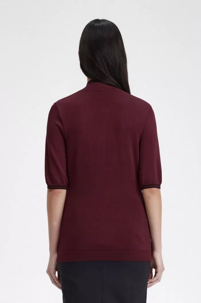 Fred Perry Knitted Women’s Shirt Oxblood | CLAOY5207