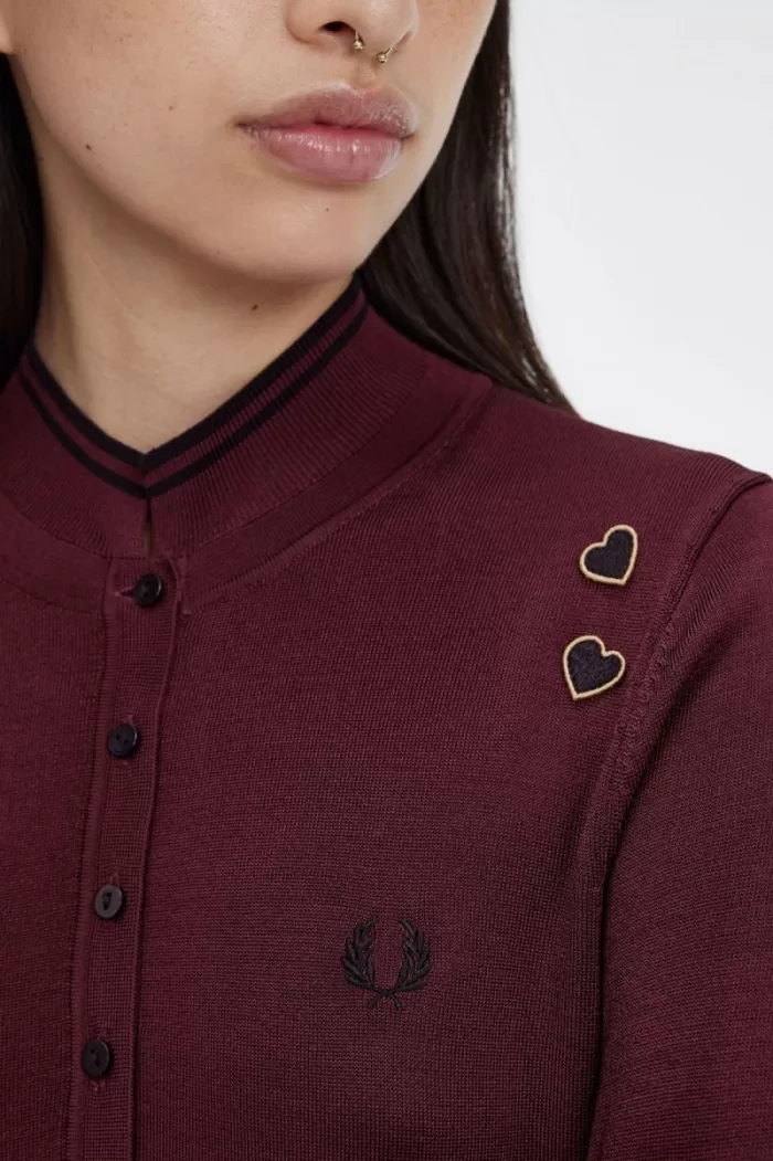 Fred Perry Knitted Women’s Shirt Oxblood | CLAOY5207