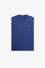 Fred Perry Lambswool Men’s Tanks Cobalt | WLCIB9523