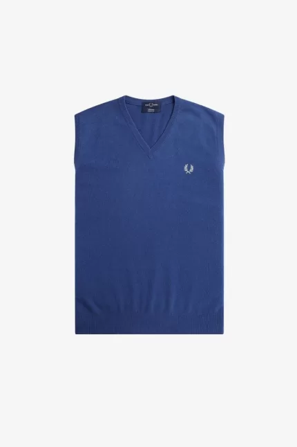 Fred Perry Lambswool Men’s Tanks Cobalt | WLCIB9523