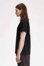 Fred Perry Laurel Wreath Graphic Men’s T-Shirt Black | QBVRC1054