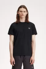 Fred Perry Laurel Wreath Graphic Men’s T-Shirt Black | QBVRC1054