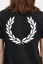 Fred Perry Laurel Wreath Graphic Men’s T-Shirt Black | QBVRC1054