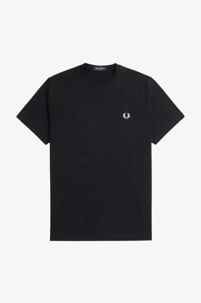 Fred Perry Laurel Wreath Graphic Men’s T-Shirt Black | QBVRC1054