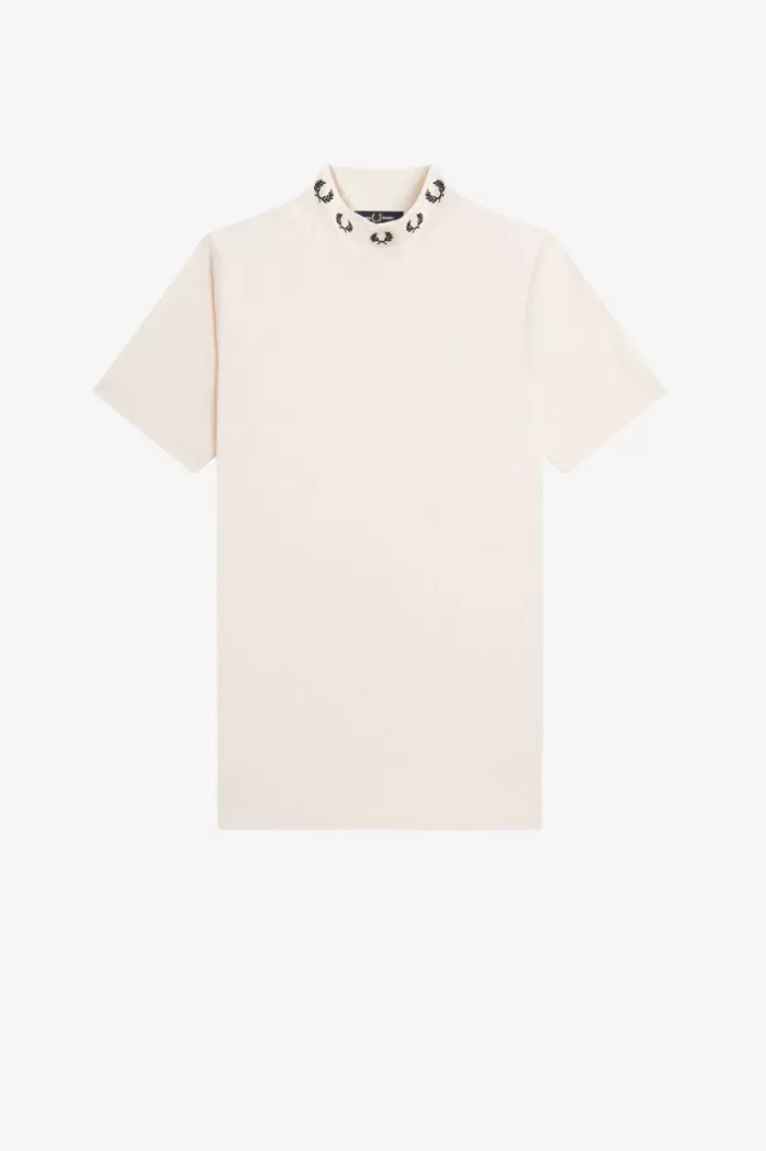 Fred Perry Laurel Wreath High Neck Women’s T-Shirt Silky Peach | OYIXB9042