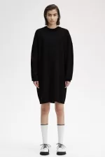 Fred Perry Laurel Wreath Knitted Women’s Dress Black | MCWZQ1304