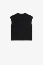 Fred Perry Laurel Wreath Knitted Women’s Tanks Black | LOKNA6231