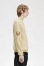 Fred Perry Laurel Wreath Mock Neck Men’s Jumper Oatmeal | ZXARM9786