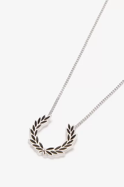 Fred Perry Laurel Wreath Necklace Men’s Jewellery Metallic Silver | LQVEP4752