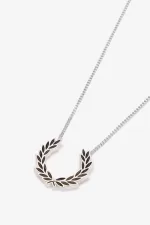 Fred Perry Laurel Wreath Necklace Women’s Jewellery Metallic Silver | NZHFO9280