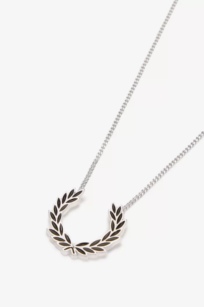 Fred Perry Laurel Wreath Necklace Women’s Jewellery Metallic Silver | NZHFO9280