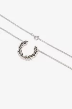 Fred Perry Laurel Wreath Necklace Women’s Jewellery Metallic Silver | NZHFO9280