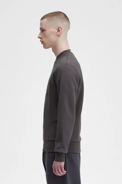 Fred Perry Layered Graphic Men’s Sweatshirts Gunmetal | LCHTO8260