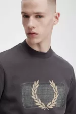 Fred Perry Layered Graphic Men’s Sweatshirts Gunmetal | LCHTO8260