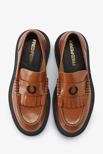 Fred Perry Leather Men’s Loafers Tan | RSCYJ7691