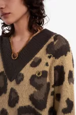 Fred Perry Leopard Knitted Women’s Dress Tonal Leopard | HZBYC5179