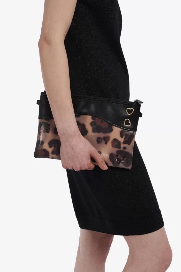 Fred Perry Leopard Print Side Women’s Bags Tonal Leopard | INHPB0825