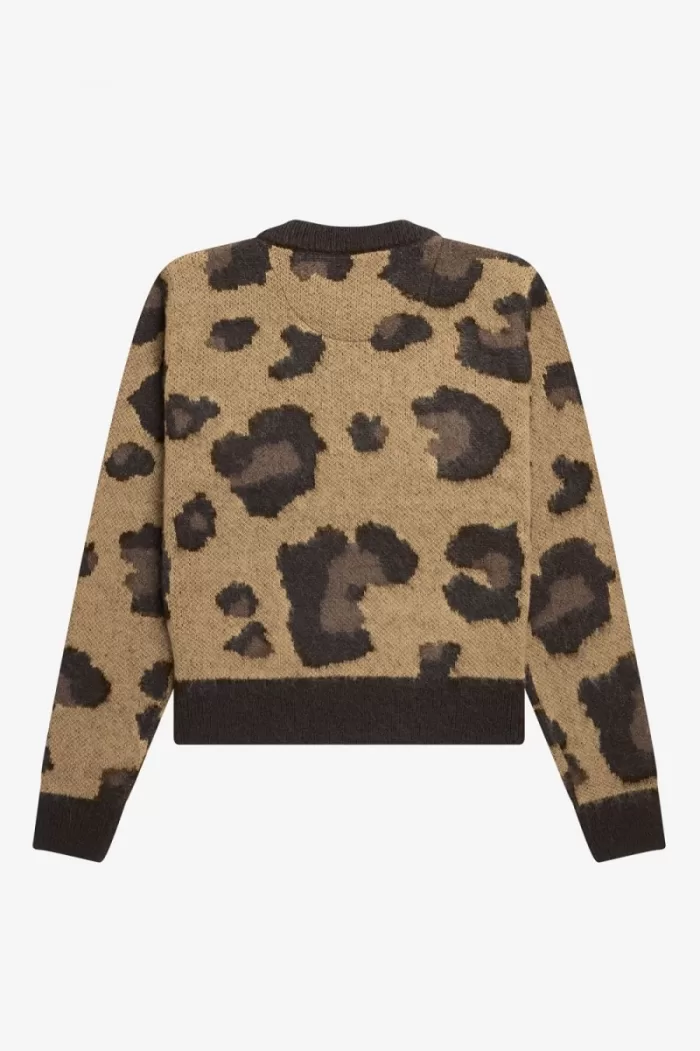 Fred Perry Leopard Women’s Jumper Tonal Leopard | DHRVI4385