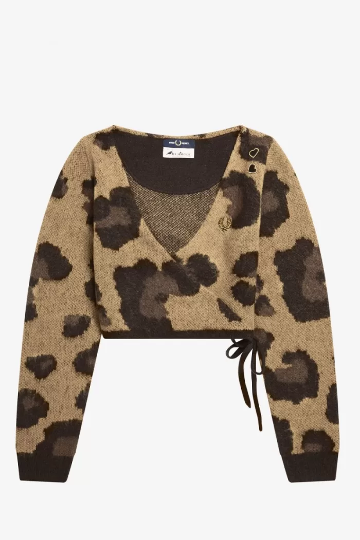 Fred Perry Leopard Wrap Women’s Cardigan Tonal Leopard | EAYKJ1648