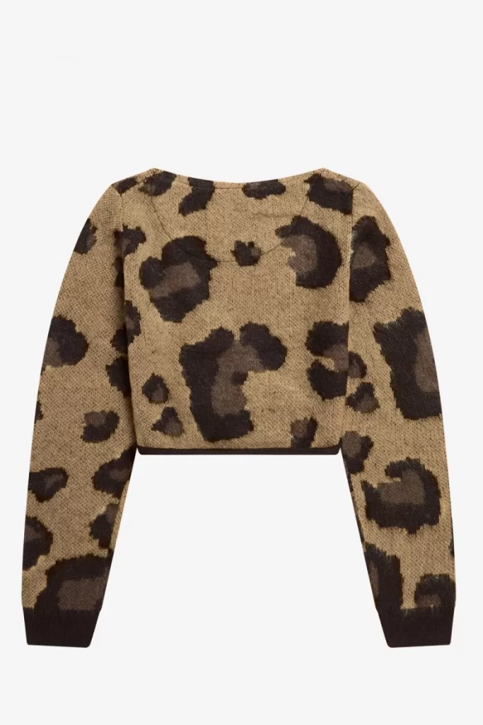 Fred Perry Leopard Wrap Women’s Cardigan Tonal Leopard | EAYKJ1648