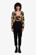 Fred Perry Leopard Wrap Women’s Cardigan Tonal Leopard | EAYKJ1648