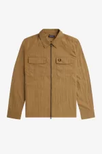 Fred Perry Lightweight Zip-Through Men’s Shirt Brown | JITOK5184