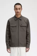 Fred Perry Lightweight Zip-Through Men’s Shirt Field Green | MDKZE5830