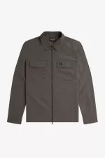 Fred Perry Lightweight Zip-Through Men’s Shirt Field Green | MDKZE5830