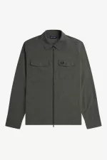 Fred Perry Lightweight Zip-Through Men’s Shirt Field Green | MDKZE5830