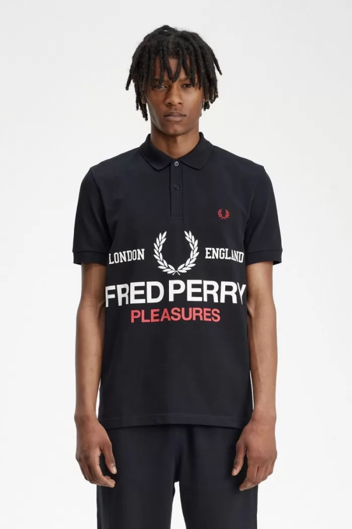 Fred Perry Logo Men’s Shirt Black | UEATF8346