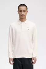 Fred Perry Long Sleeve Knitted Men’s Shirt Beige | XMPIV1785