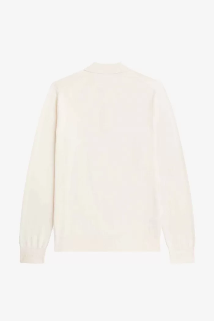 Fred Perry Long Sleeve Knitted Men’s Shirt Beige | XMPIV1785