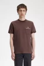 Fred Perry Loopback Jersey Pocket Men’s T-Shirt Dark Red | CEFUH6290