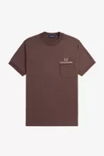 Fred Perry Loopback Jersey Pocket Men’s T-Shirt Dark Red | CEFUH6290