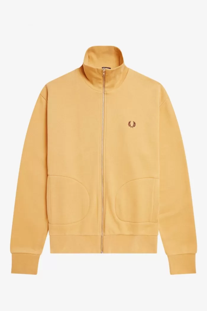 Fred Perry Loopback Men’s Track Jackets Khaki | SYEBC6287